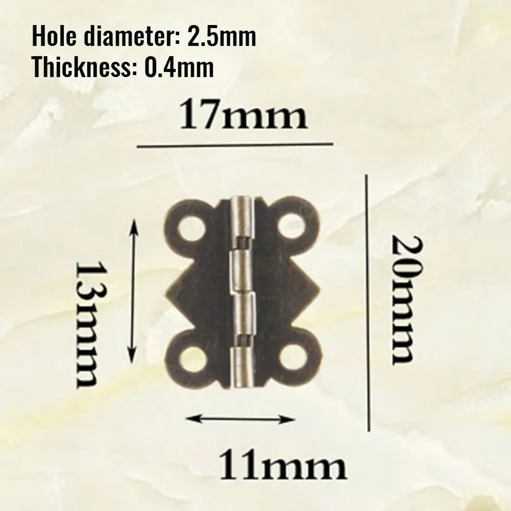 Practical Small Hinges Boxes Hinges 40pcs Antique Antique Bronze Metal W/ Screws Accessories Box Hinge Box Hinges Drawers