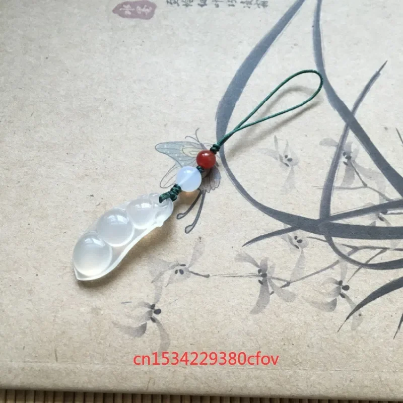 Natural Agate Chalcedony Fox Beads Accessories DIY Bracelet Necklace Key Chain Jewellery Fashion Hand-Carved Lucky Gift