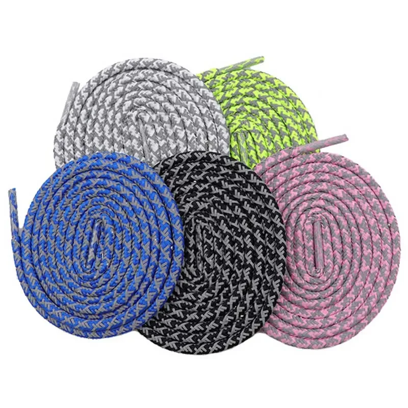 

Private Label 5MM Round Accessories Reflective Running Shoecord 350 Sport Hat Ropes 5Colors Polyester Laces Men Women Sneaker