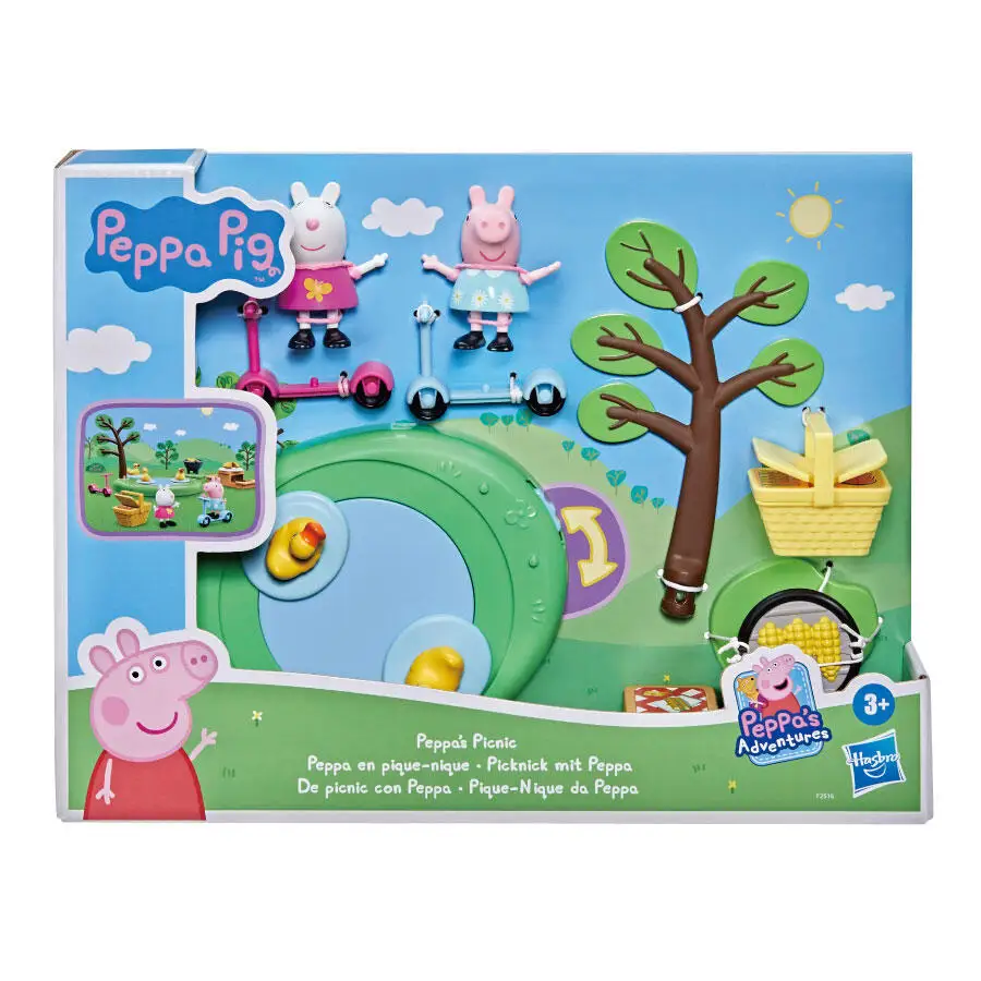 

Peppa Pig Peppa's Adventures Peppa Picnic Playset Cartoon Animal Model Anime Figure Collectible Figurines Kid Toy Christmas Gift