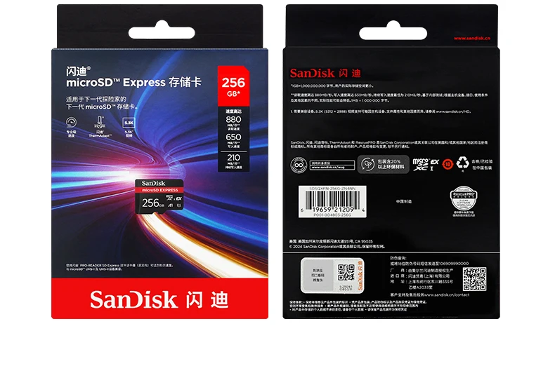 SanDisk MicroSD Express Karte 128GB 256GB A2 5.3K NVMe TF Speicherkarte für Tablet UAV Switch 2 Max 880Mb/s Micro SD Karte für Telefon – Detail 16