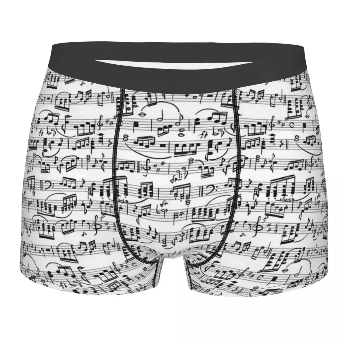 Music Pattern , Note Instrument Musical Listening Underpants Breathbale Panties Male Underwear Print Shorts Boxer Briefs