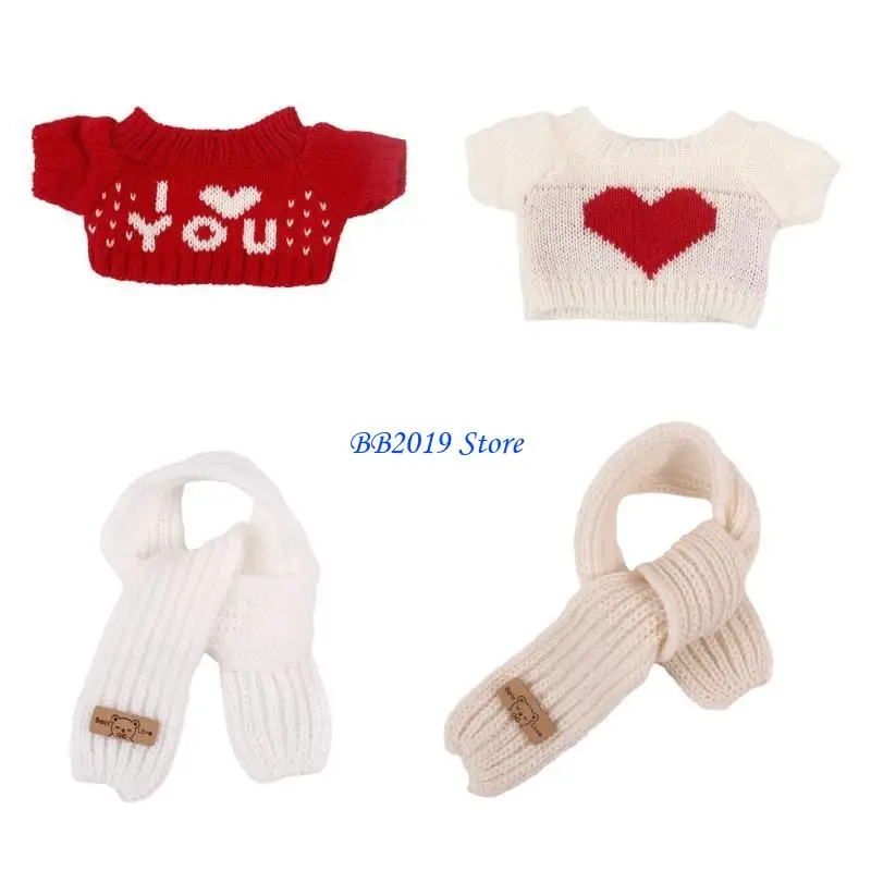 Q0KB 30 Bär Dress Up Pullover/Schal Stofftier Outfit Plüsch Bär Kleidung