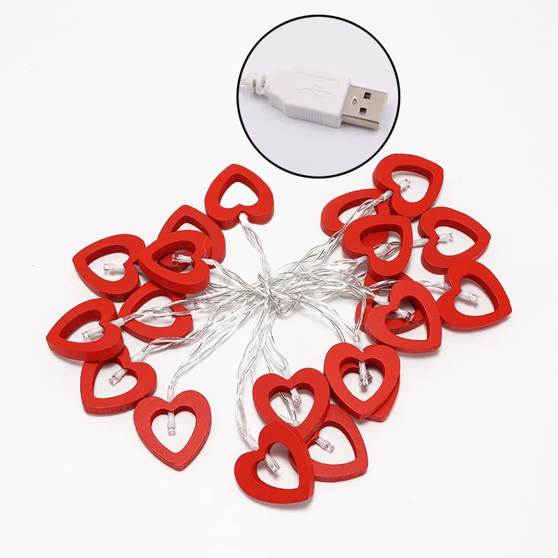 6m USB Red Heart Hollow LED String Lights (Constant On)– Valentine's Day/Proposal/Wedding