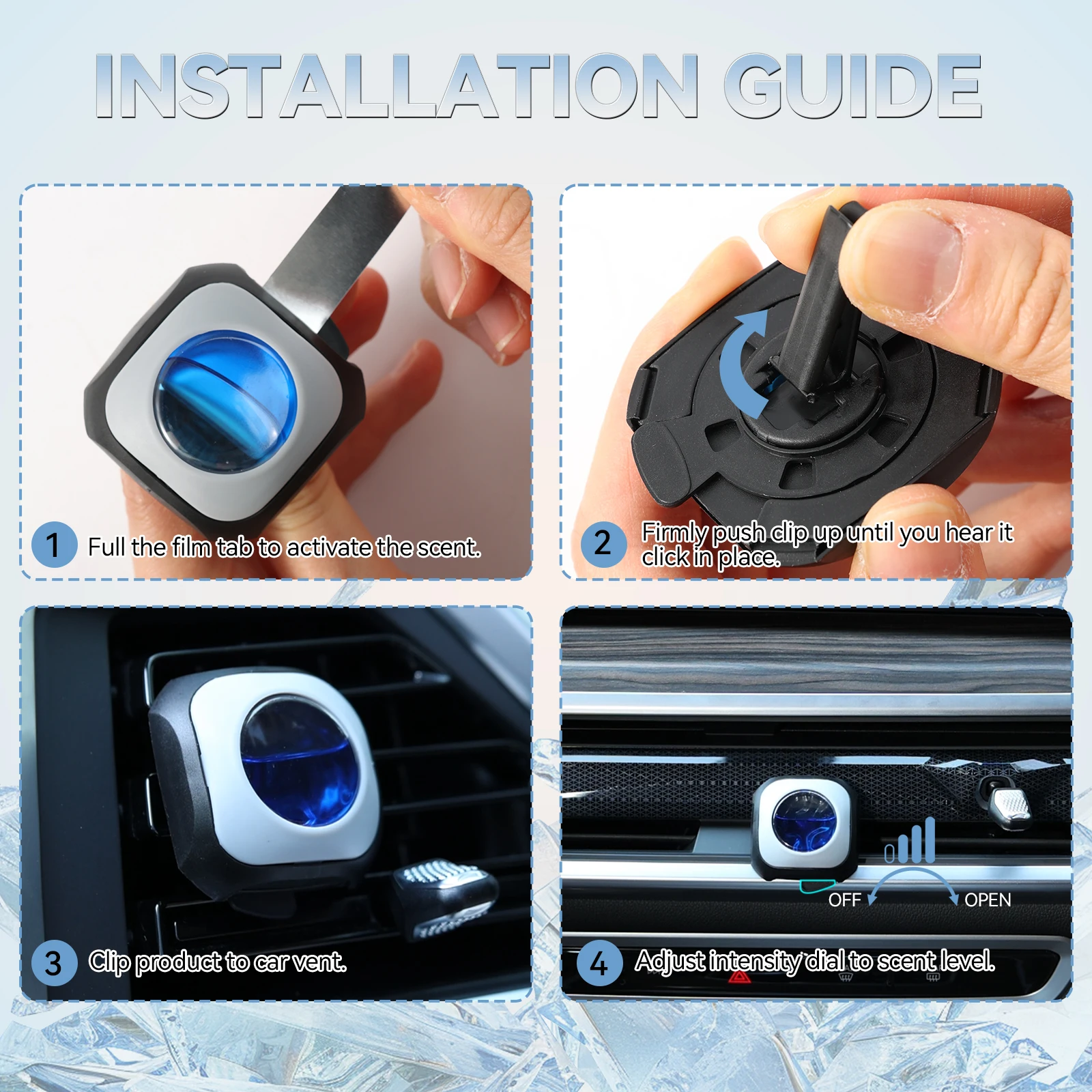 عطر طبيعي زيت طبيعي رائحة طازجة الروائح سيارة معطّر الهواء الناشر تنفيس كليب مزيل الرائحة 0.81 أوقية 24 مللي 6 عبوات