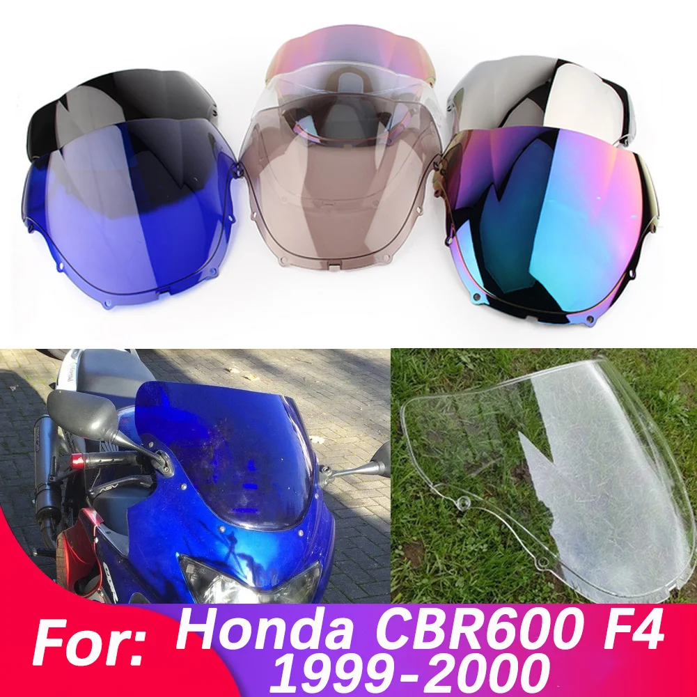 Windshield For Honda CBR600 CBR 600 F4 1999-2000 Double Bubble WindScreen Motorcycle Accessories Fairing Deflector