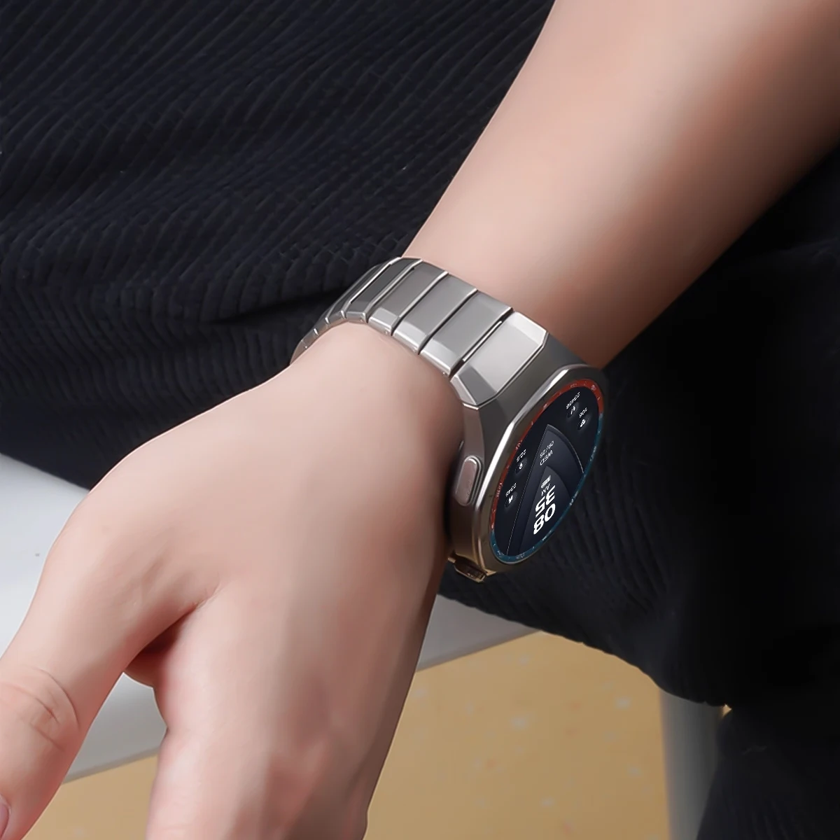 لا توجد فجوات حزام فاخر من سبائك التيتانيوم لساعة Huawei Watch GT 6 Pro سوار معدني لساعة Huawei Watch GT6 Pro Business Band Correa