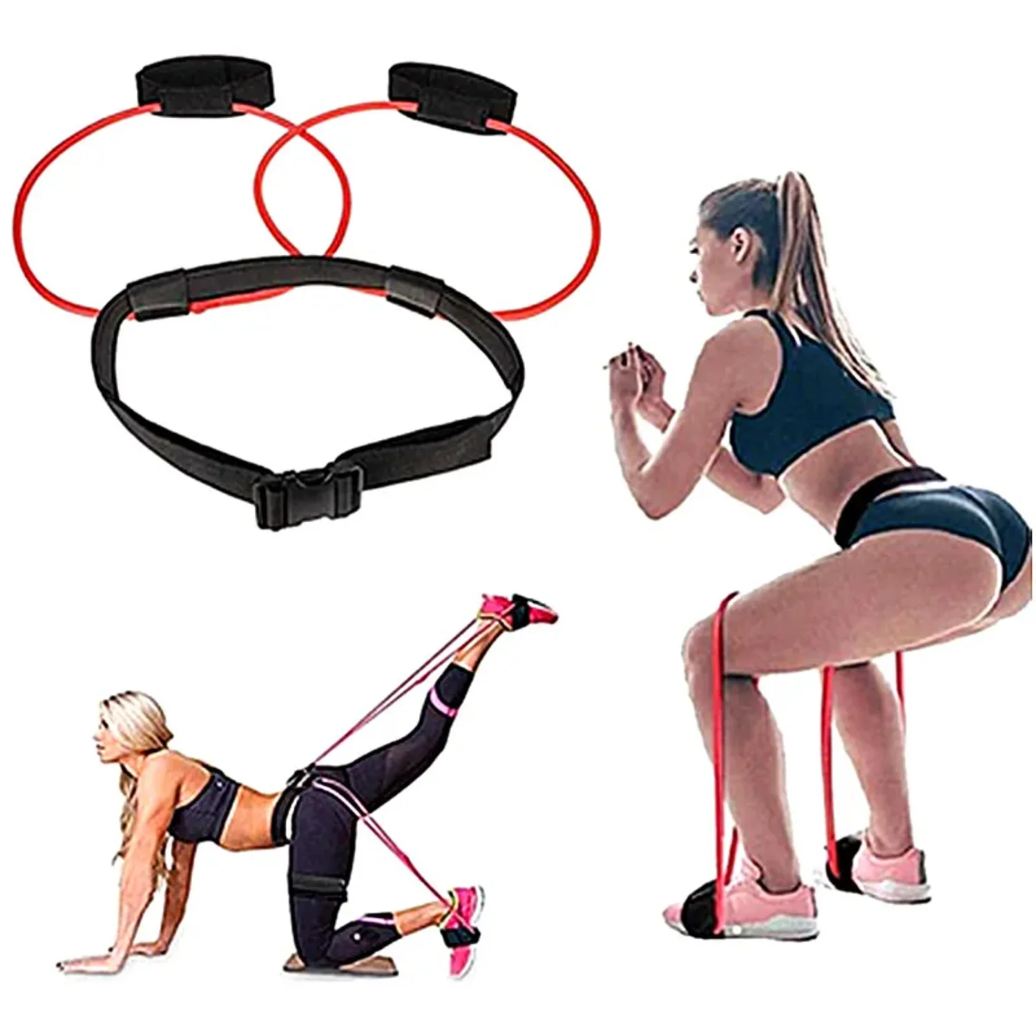 Fitness Booty Bands Bounce Trainer Elastic Pull Rope Squat Resistance Bands Adjust Waist Belt Leg Strength Agility Training