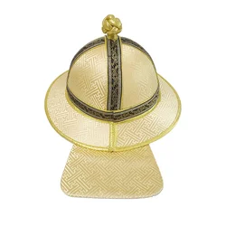 Mongolian Men's Cap Commander Hat Chinese Yuan Dynasty Men's Dance Performance Hats Traditional Clothing Accessories Prince Hat