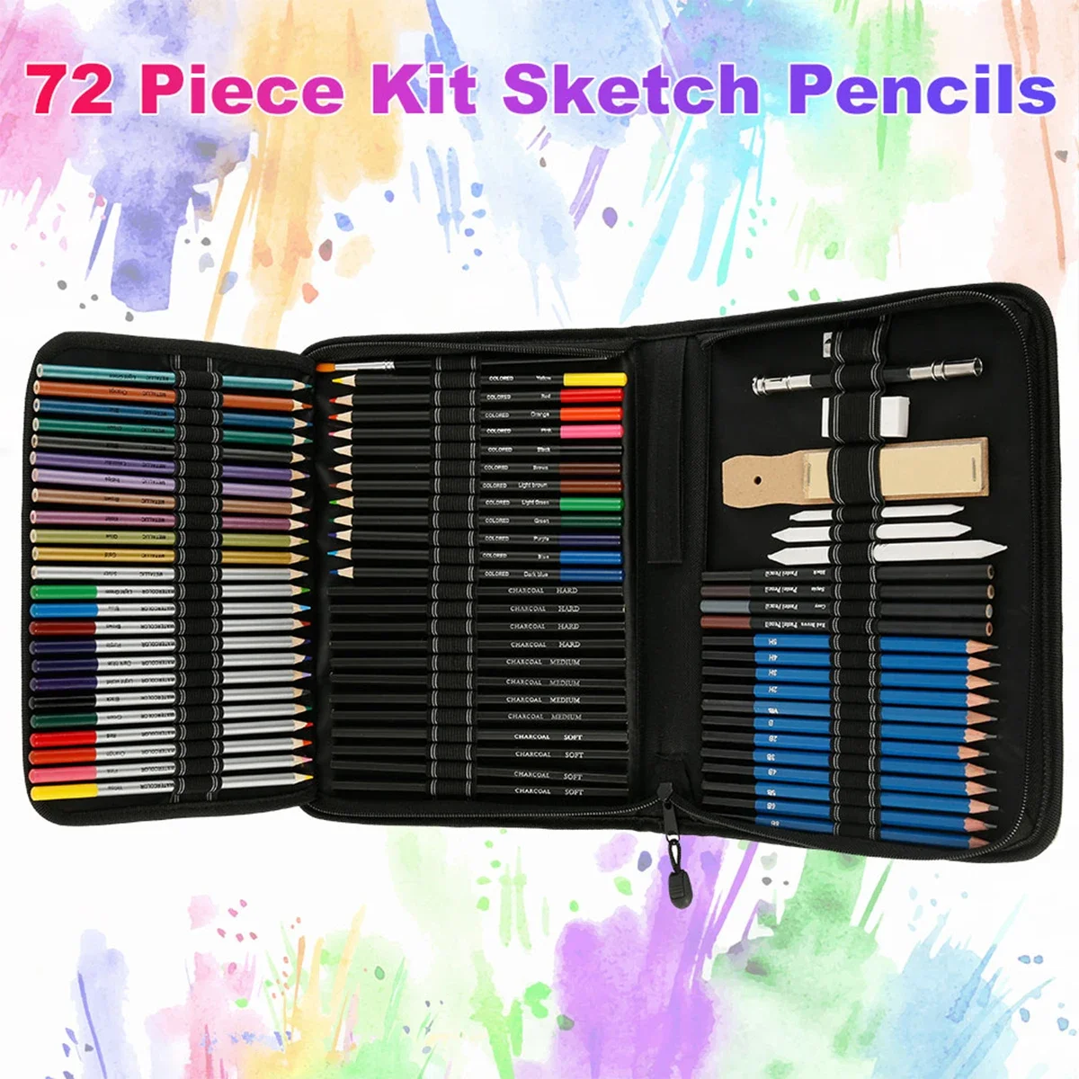 Sketching Pencils Set Professional Complete Drawing Pencils Graphite Pencils Beginners Artists Art Painting Tool Kit