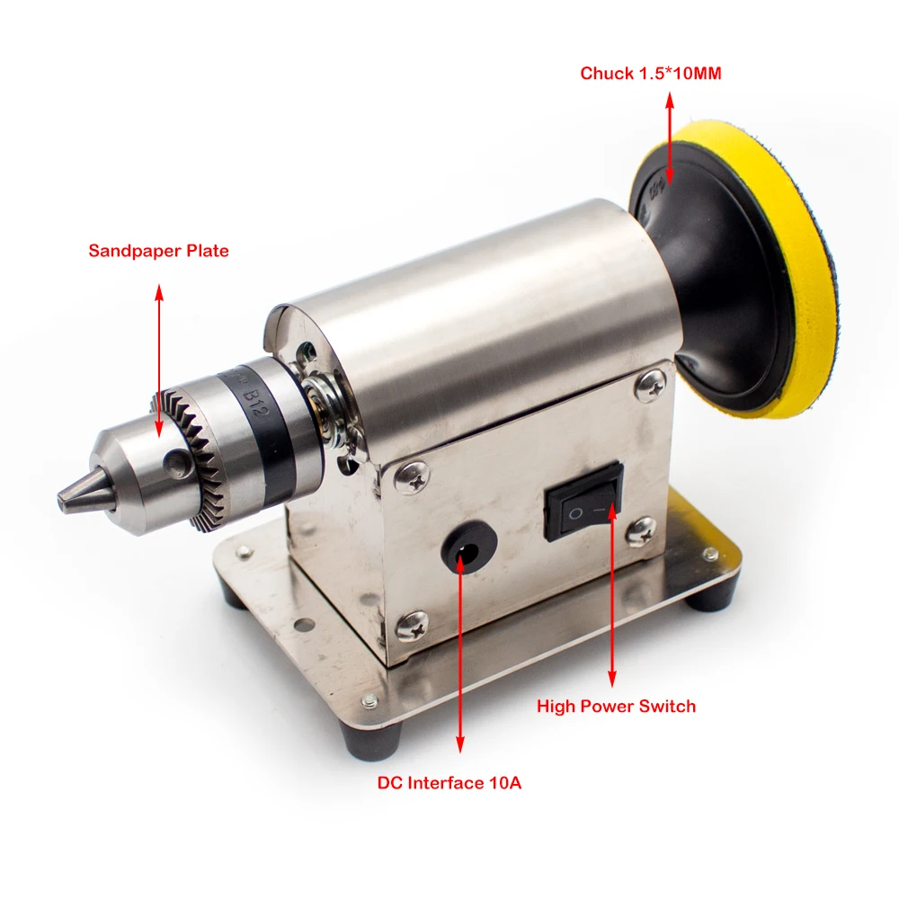 Multifunction Jewelry Rock Mill Polishing Grinding Machine Portable Mini Jewelry Grinder Buffer Benchtop Polisher + 20 Sandpaper