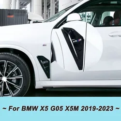 For BMW X5 G05 X5M 2019 - 2021 2022 2023 ABS Black/Silver/Carbon Look 2pcs Car Side Fender Vent Decoration Stickers Car-Styling