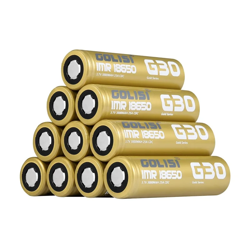 100% oryginalny GOLISI G30 18650 bateria 3000mah 3.7V wysoki odpływ komórka IMR 18650 akumulator litowy Baterias 25A CDC złoty kolor