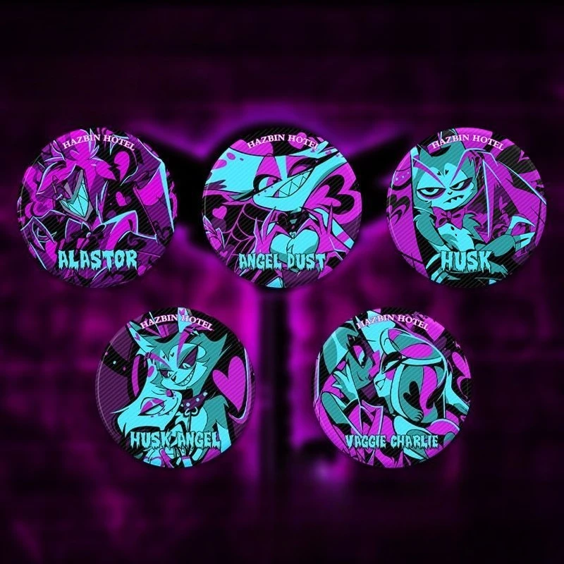 

Alastor Q Version Laser Fragment Badge Cartoon Angel Tin Pin Cute Collectible Brooch Gift for Comic Fans Husk Itabag Accessory