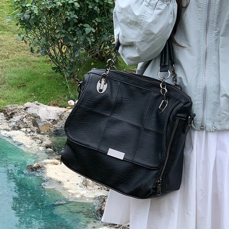 

Новая нишевая сумка-мессенджер 2026 года, черная, для повседневного использования, универсальная, на плечо, с цепочкой, высококачественная маленькая квадратная сумка