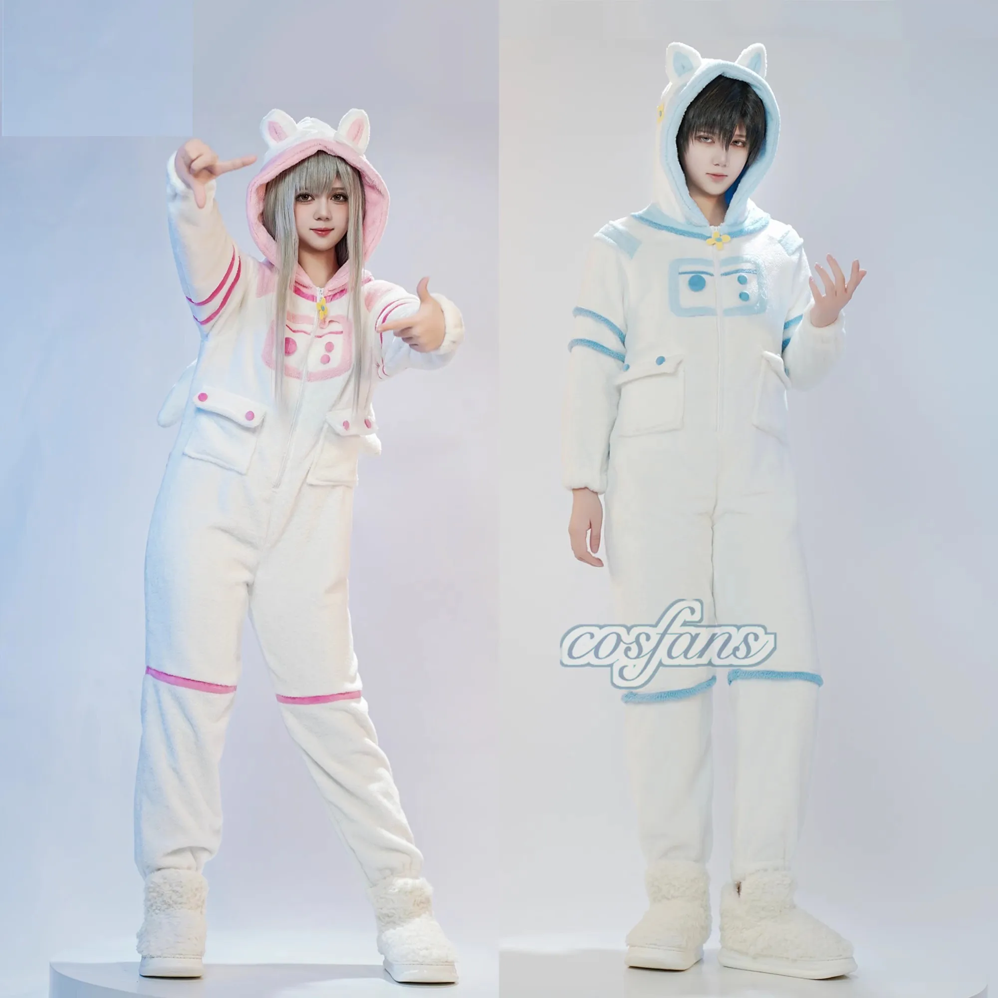 

Love and Deepspace Cosplay Space Dreamers Costume Rafayel Xavier Fluffy Pajamas Jumpsuits Men Woman Halloween Party Role Play