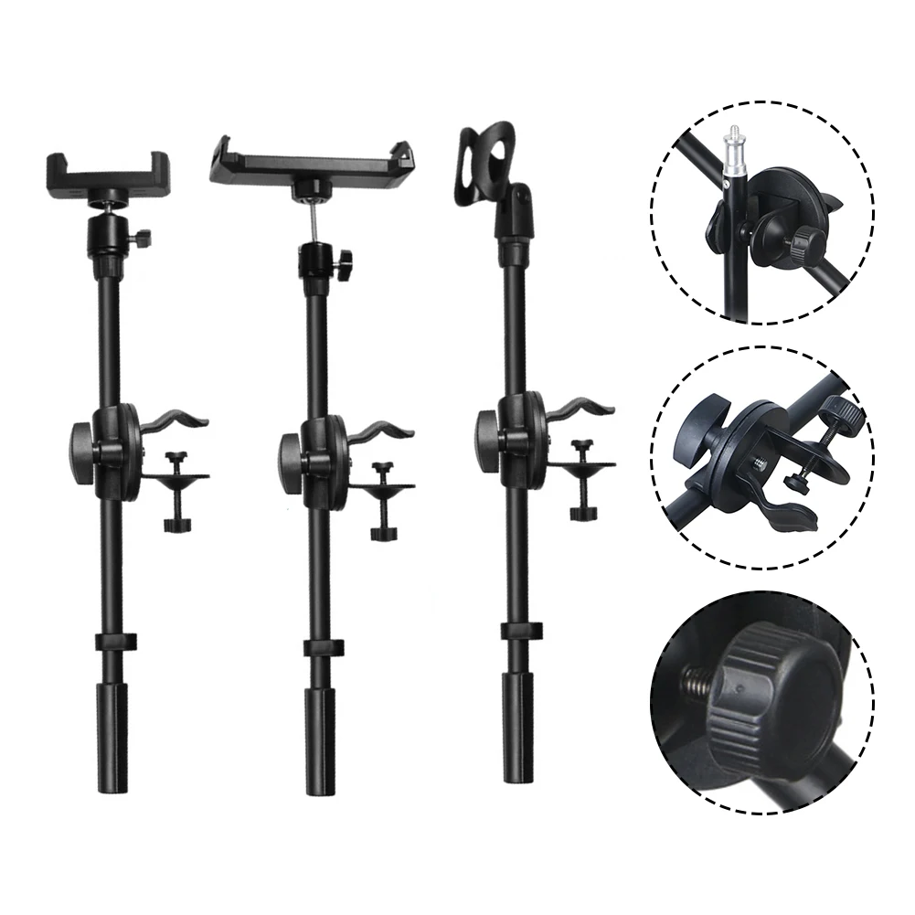 Microphone Extension Bracket Microphone Stand Holder Extension Bracket Metal Plastic For Ipad Holder Microphone Stand