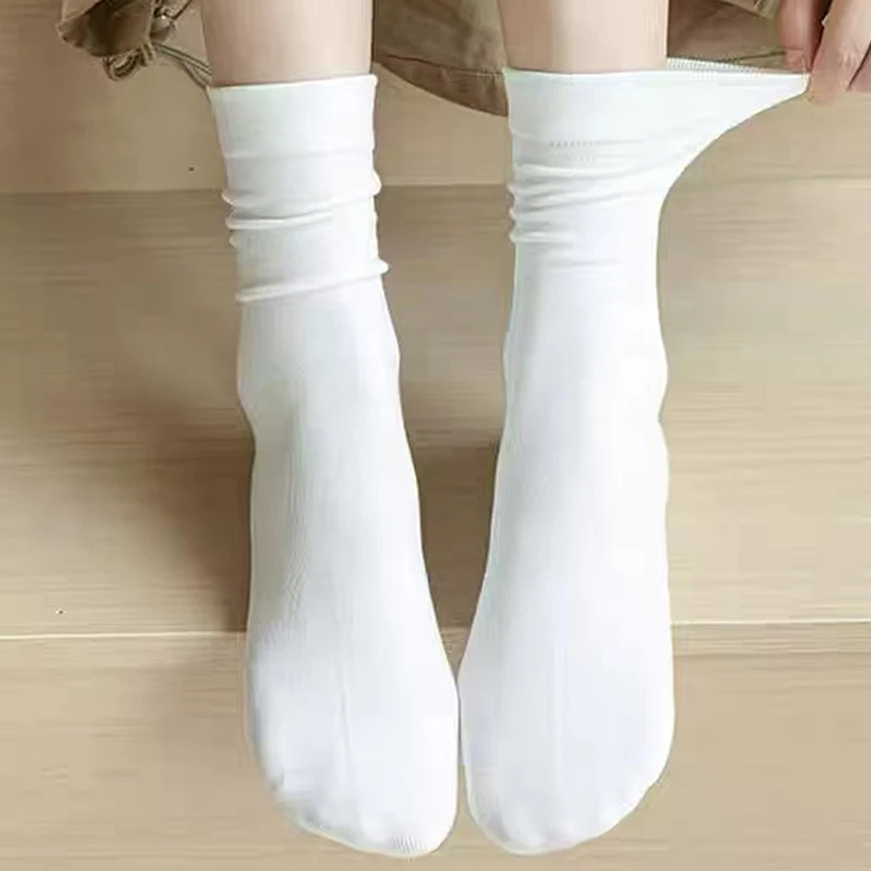 1/5/10/15/20 Pairs of New Korean Version Pure White Women's Mid-Calf Socks