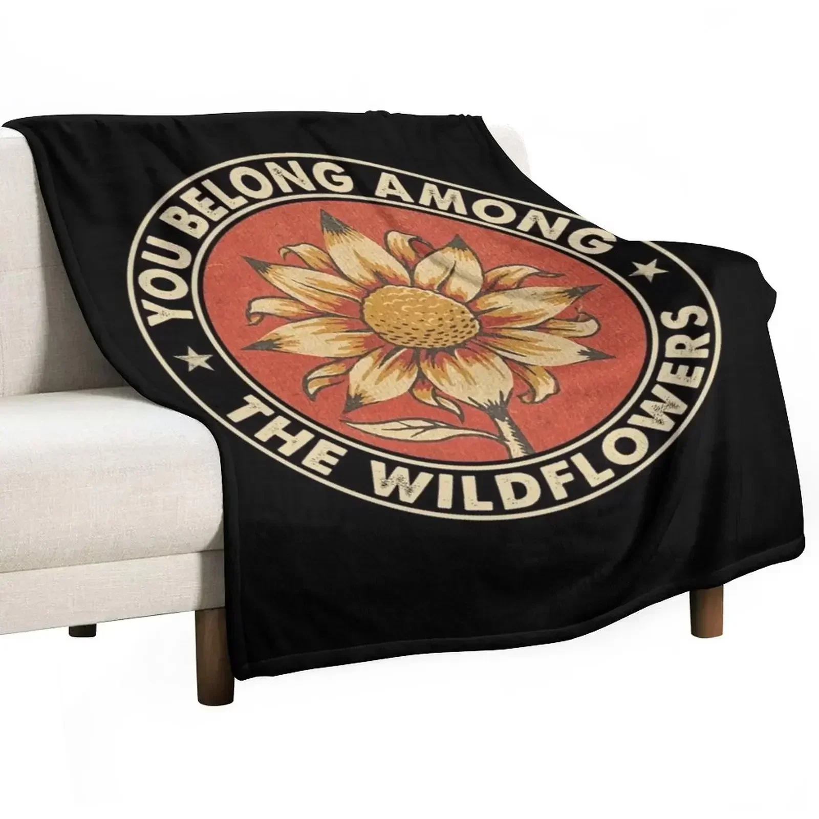 Petty You Belong Among The Wildflowers Vintage Throw Blanket Beach Soft Decorative Beds Blankets