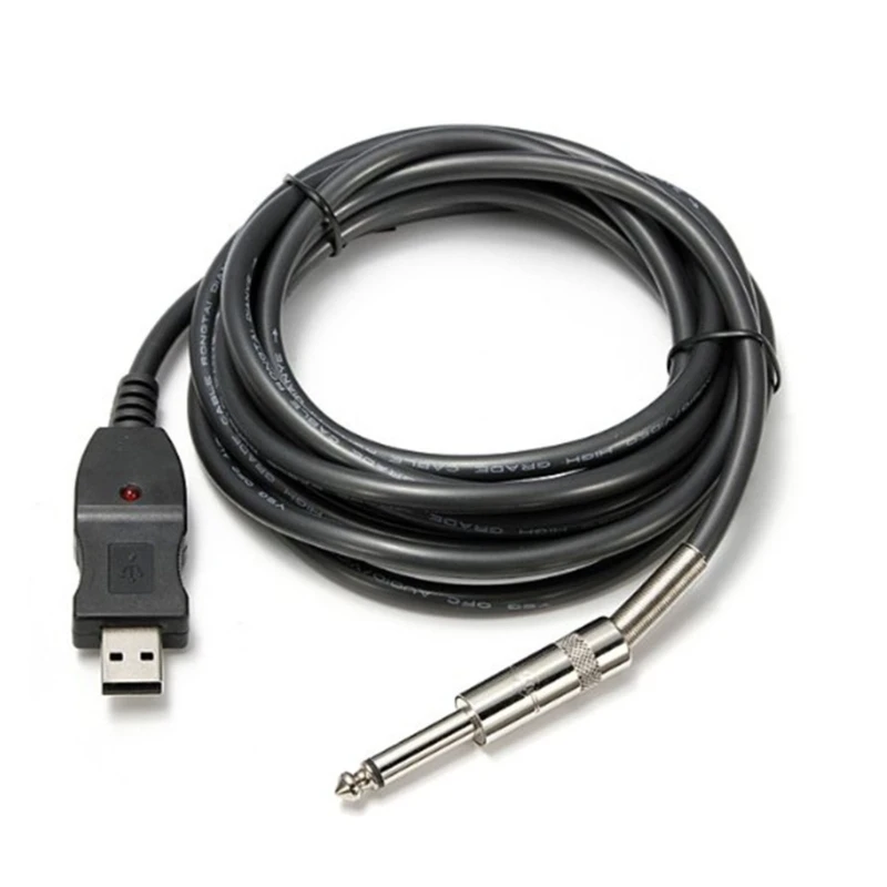 

Heavy-duty USB Guitar Cable Guitar Bass to USB Link Connection Adapter Stable-Performance Portable USB Guitar Cable