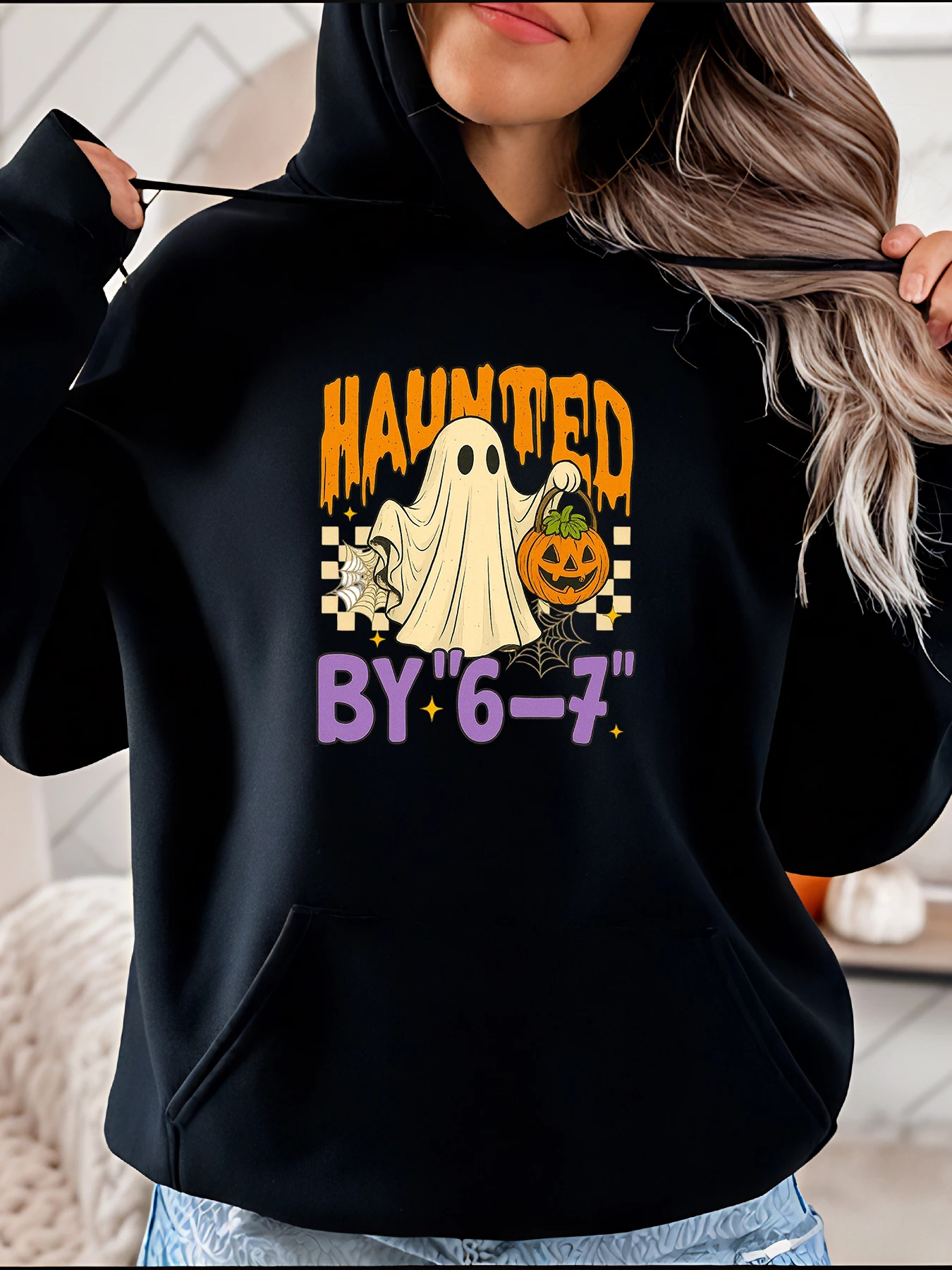 

Толстовка с капюшоном на Хэллоуин, призрак с принтом тыквы, женская повседневная толстовка, костюм на Хэллоуин, наряд для вечеринки