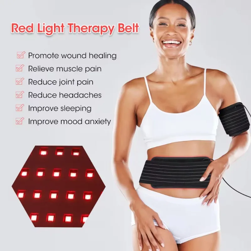 Custom Near Physiotherapy 660nm 850nm Wearable Hand Leg Shoulder Back Waist Wrap Pad LED Light Therapy Belt