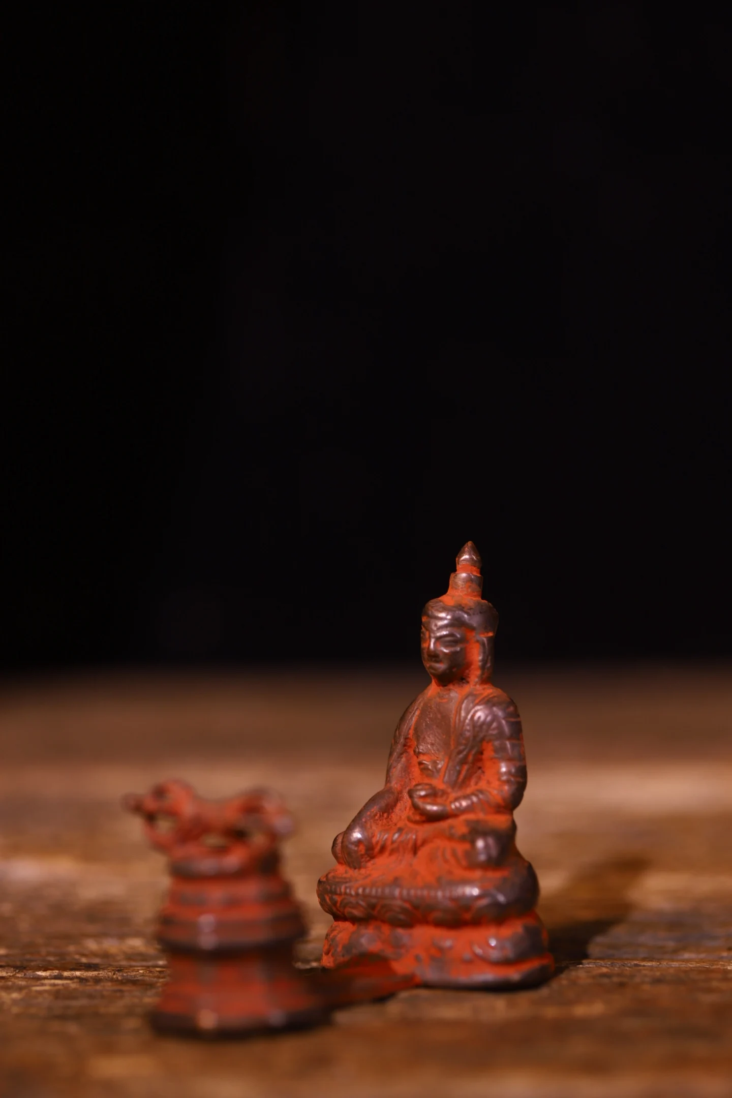 Old Bronze Lima Copper Cinnabar Shakyamuni Buddha statue Vajra base Buddha Terrace Worship Hall Town house