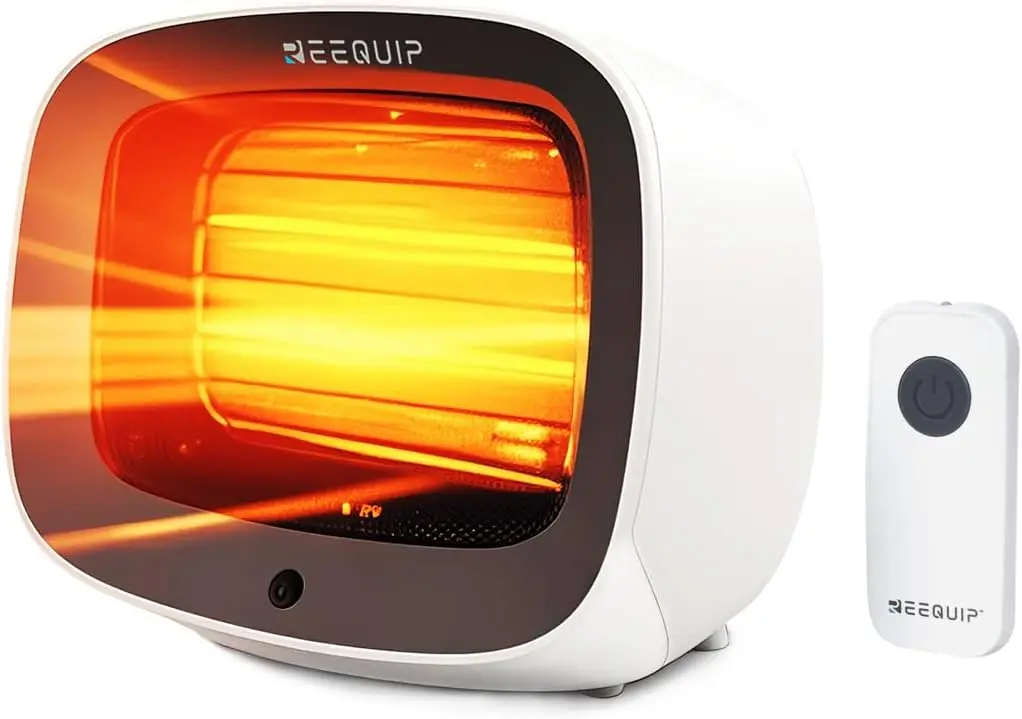 

Portable 1200W PTC Space Heater with Remote, Overheat & Tip-Over Protection – White