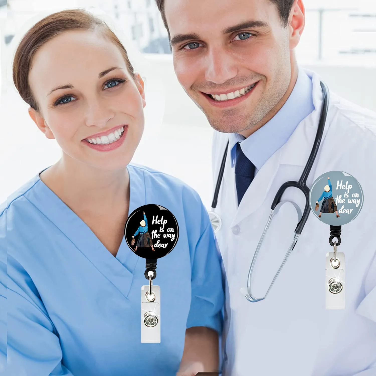 Titular crachá ID retrátil com 360 polegadas girar jacaré clip, titular nome enfermeira, 1pcs.