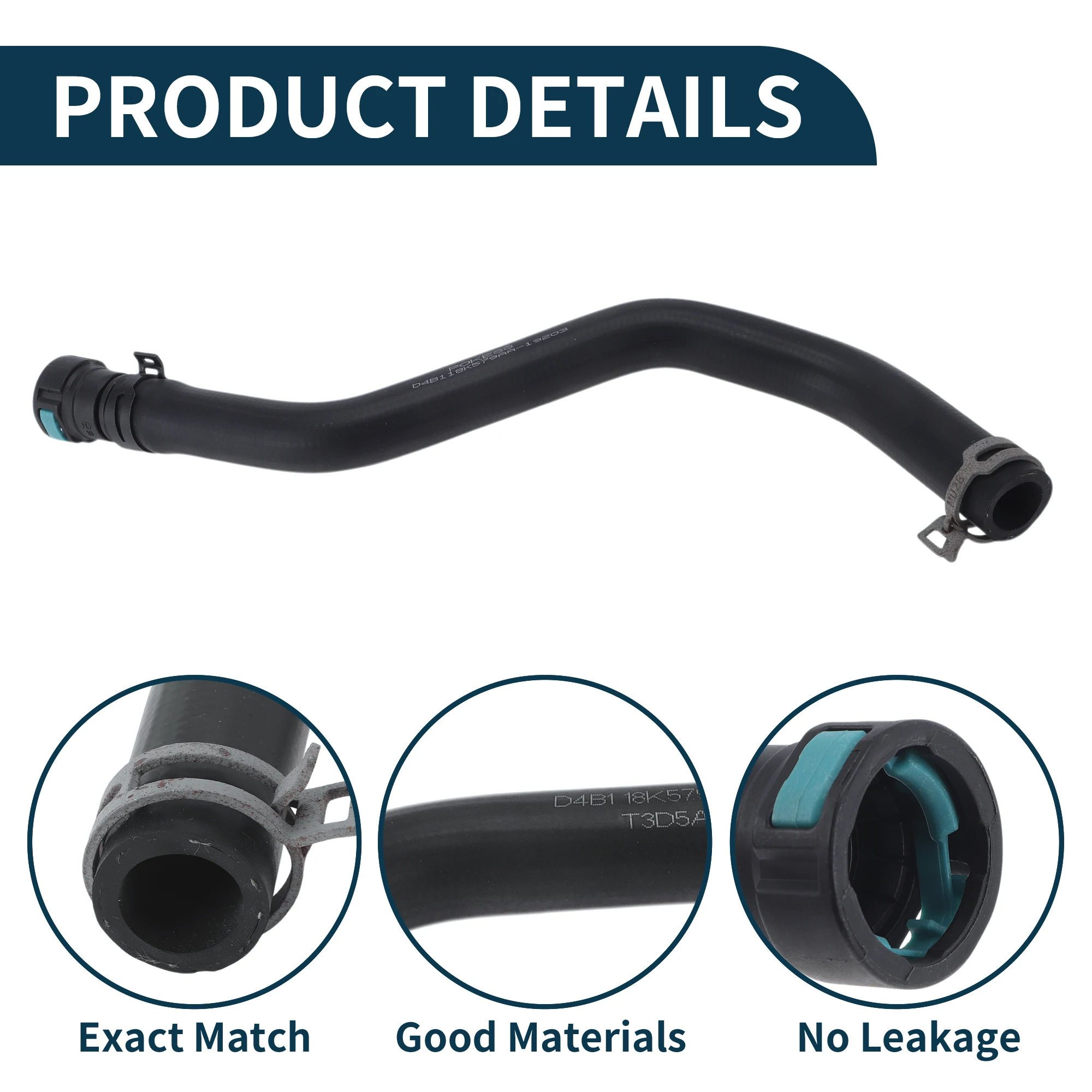 UXCELL خرطوم المبرد سخان خرطوم المبرد المخرج خرطوم الأنابيب رقم D4B118K579AA لفورد EcoSport 1.0T 2017 أنبوب مدخل الهواء الدافئ #1