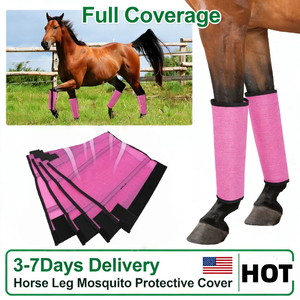 

Дышащие сетчатые защитные чехлы для ног лошади, комплект из 4 штук, предотвращают укусы мух и комаров, легко надеваются.