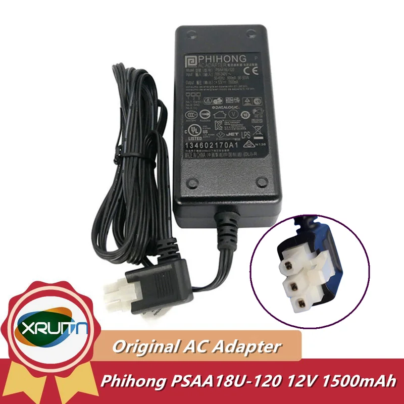 

Genuine Phihong 12V 1500mAh Switching Power Supply for Datalogic Magellan 8400 / 9400 PSAA18U-120 AC Adapter Charger 90ACC0194