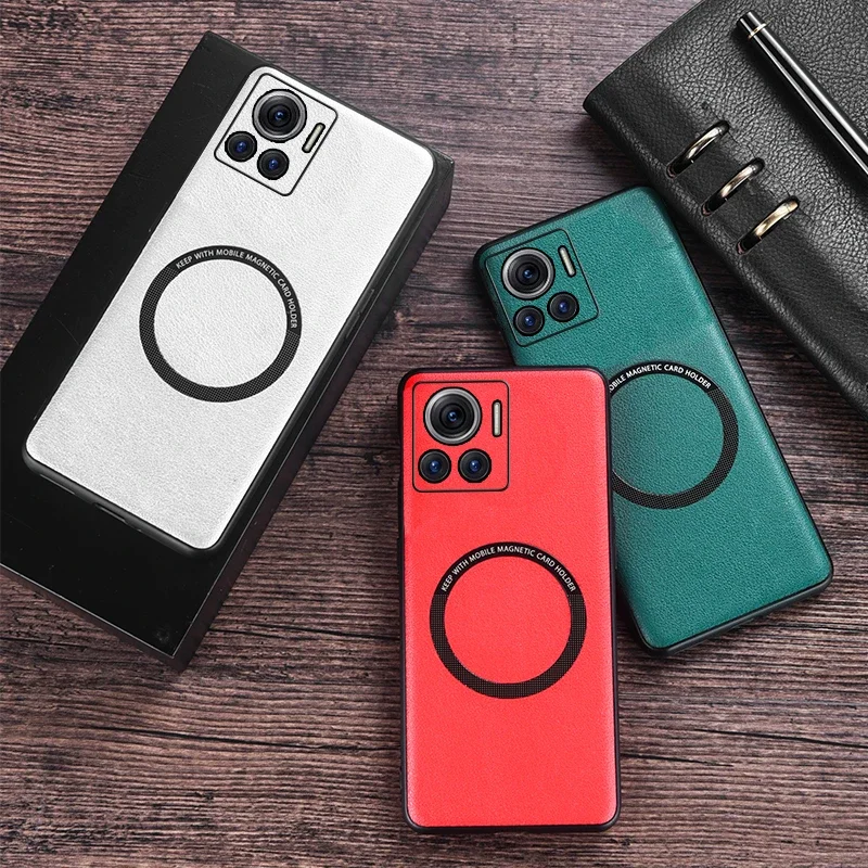 

Funda For Motorola MOTO Edge 30 Ultra Case Magnetic PU Leather + TPU Protective Back Wireless Charging Cover for MOTO X30 Pro