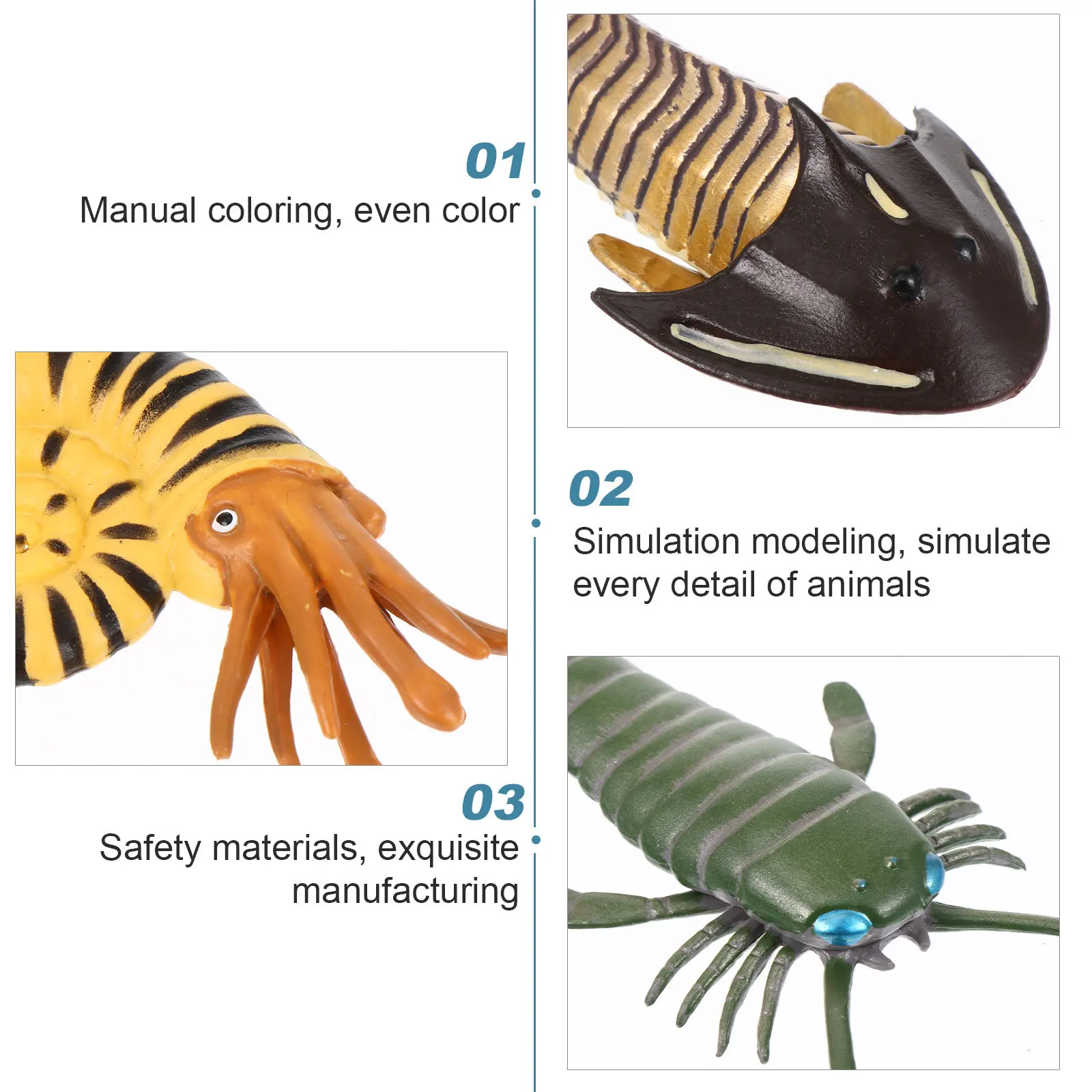 Marine Animal Figures 4 Piece Set Realistic Ocean Creatures Educational Learning Toys for Kids Preschool