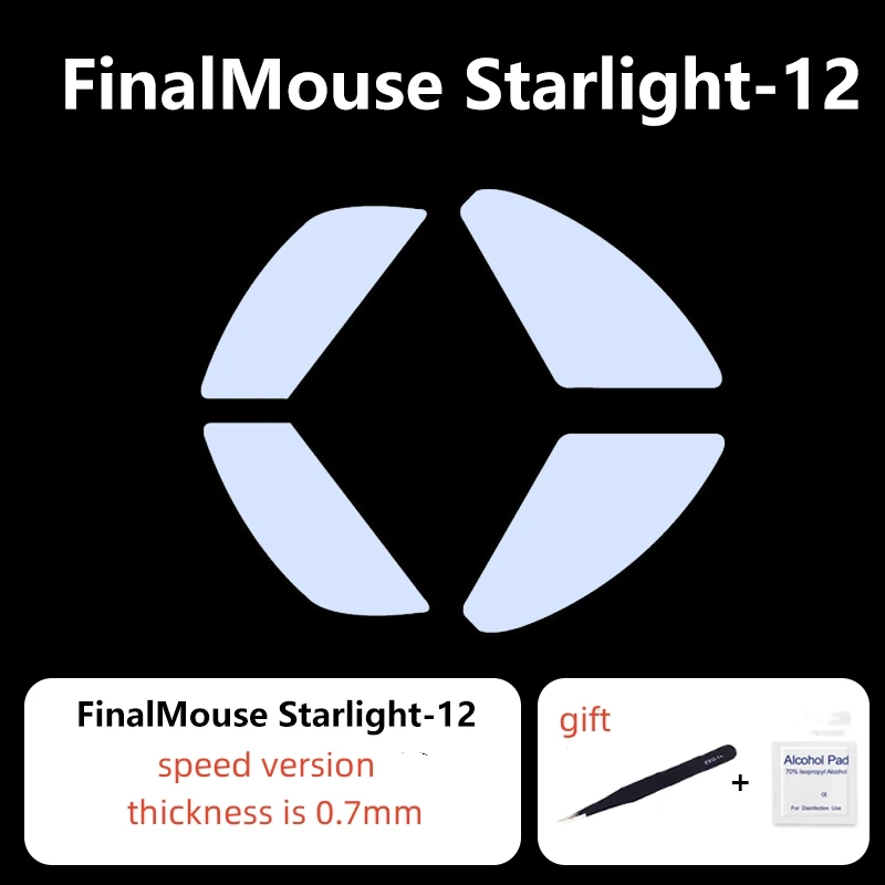 1 Set/pack Replacement Mouse Skates For Finalmouse Starlight-12 S12 M/S Control Speed Mouse Feet ICE Version Mice Glides