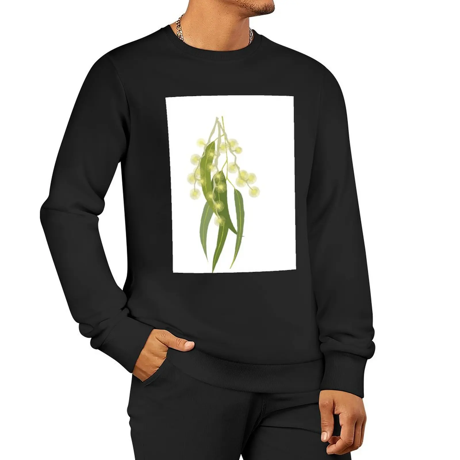 

Australian Wattle Tree Pullover Hoodie men wear autumn clothes tracksuit sweatshirt