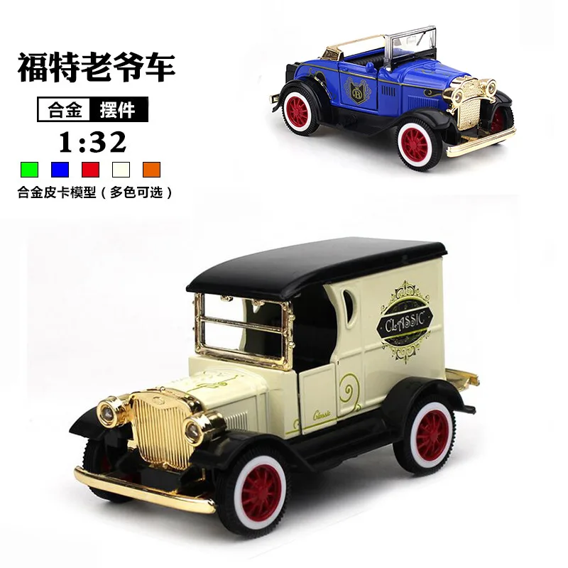 

1:32 Scale Ford Vintage Classic Car Diecast Alloy Model Pull Back Toy Perfect for Kids Boys Collectible Desktop Decoration