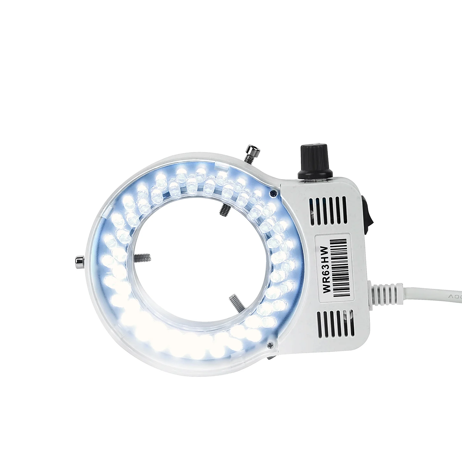 Lampe d'éclairage annulaire à LED pour microscope, lumière circulaire pour microscope industriel, source lumineuse pour caméra, prise UE