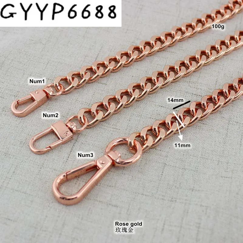 

11mm NEW fashion Rose gold Aluminum Chain Bags Purses Strap Accessory Factory Quality Plating Cover Wholesale