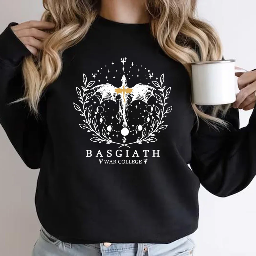 Fourth Wing Sweatshirt Basgiath War College Sweatshirt Women Crewneck Sweatshirts Fantasy Reader Shirt Bookish Gift Pullovers