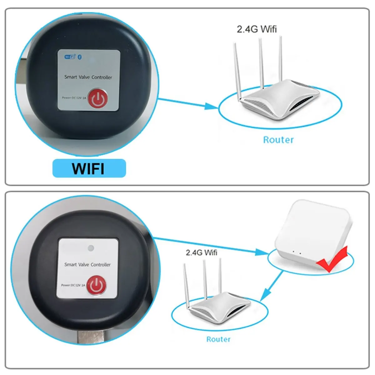 A64I WiFi Smart Water Valve DN20,App Remote Control Faucet Timer, Assistant Compatible-EU Plug
