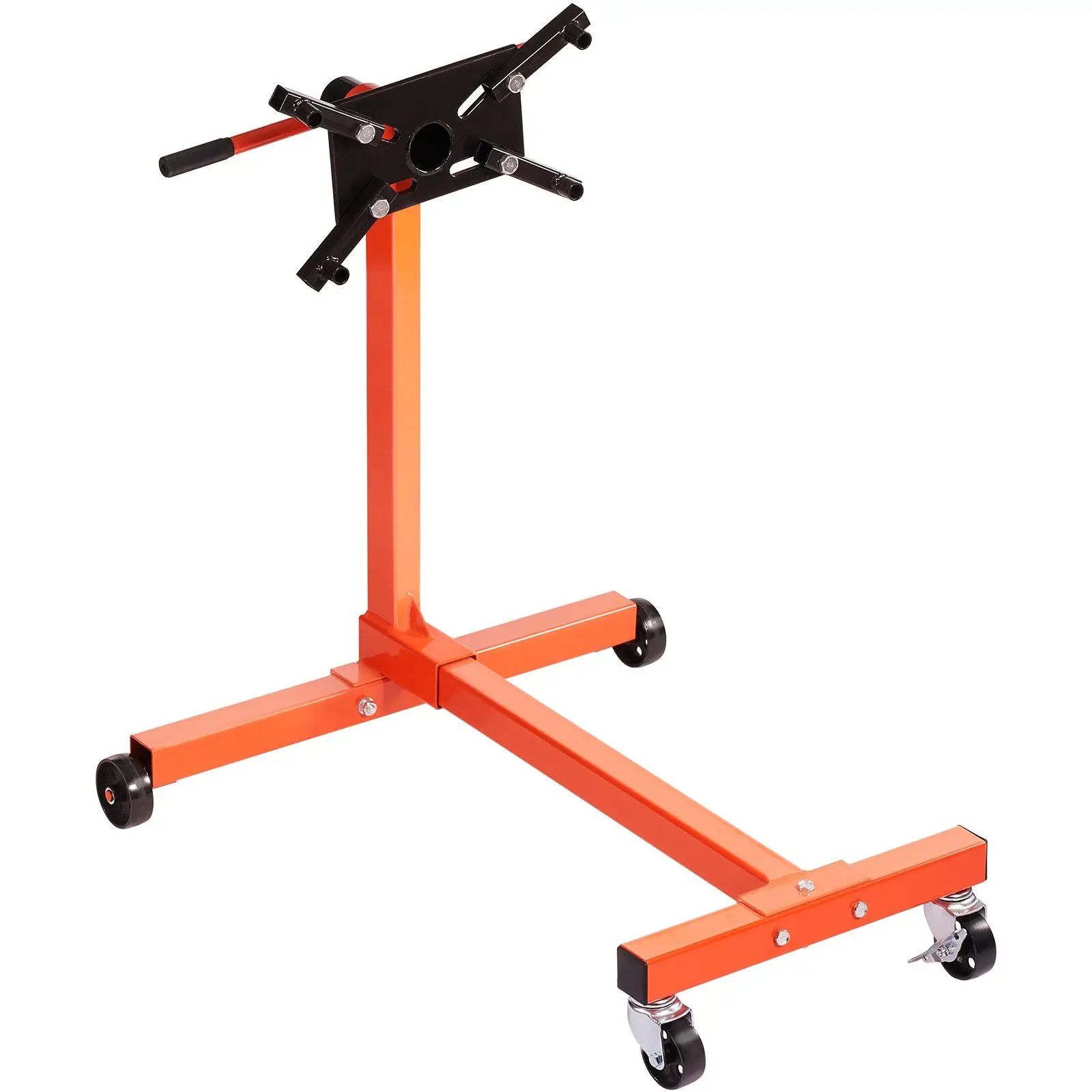

Engine Stand 750 lbs 360° Rotating Head Cast Iron Motor Dolly 4 Casters 4 Adjustable Arms for Vehicle Maintenance Auto Repair