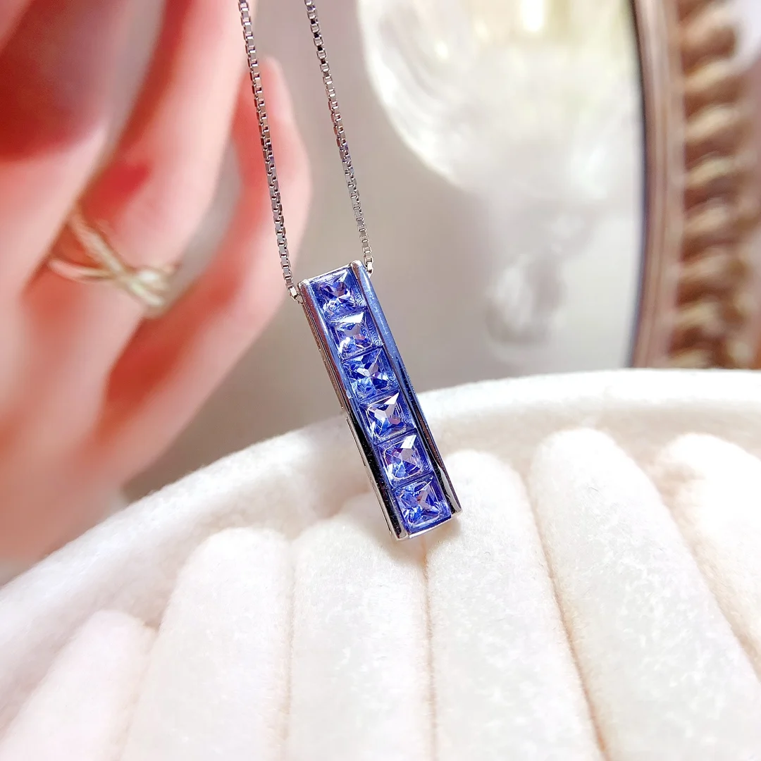 

Natural Tanzanite necklace, 925 silver certification, seiko inlaid, women's luxury boutique free shipping products