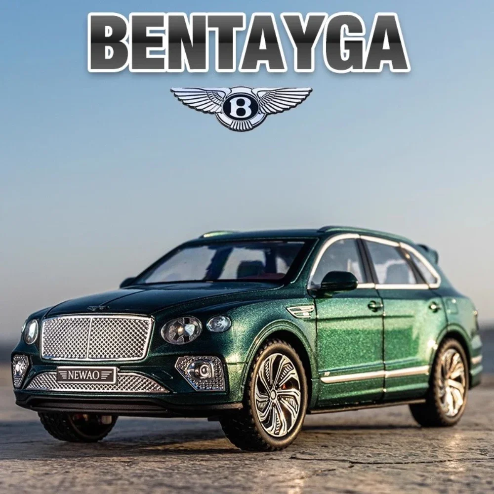 1:24 Bentayga Auto Modellen Speelgoed Legering Diecast Metaal Terreinvoertuigen Geluid Licht Trek Miniatuur Model SUV Kinderen Jongens Geschenken