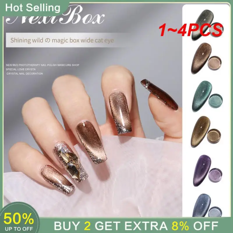 1~4PCS Box Addictive Color Gorgeous Wide Range Of Color Options Wide Cat Eye Colorful Nails Unleash Your Creativity