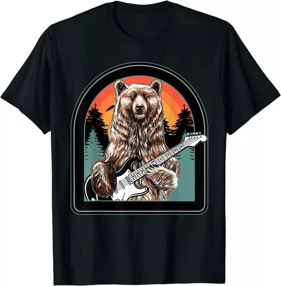 

Bear Playing Guitar Funny Vintage Retro Great Gift Tee T-Shirt