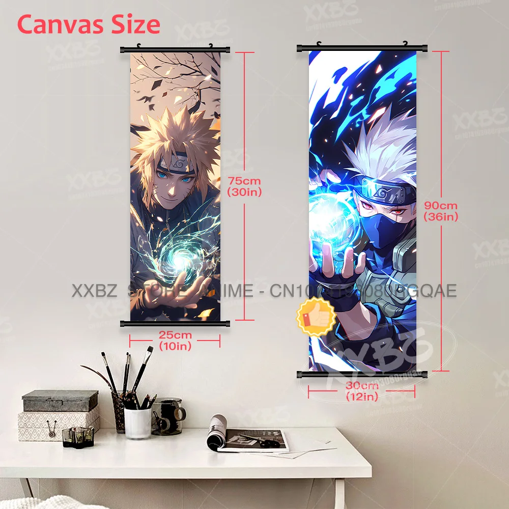 Japanische Anime-Heimdekoration, Wandkunst, Gemälde zum Aufhängen, Uzumaki Naruto Scrolls Bild, klassische Hot Blooded Leinwanddruck-Poster – Detail 5