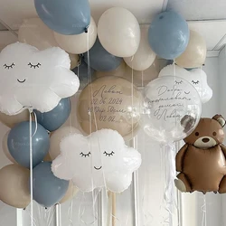 1Set Matte Bear Clouds Foil Inflated Balls bobo Ball Blue Latex Balloon Birthday Party Favors Decora Baby Shower Supplies