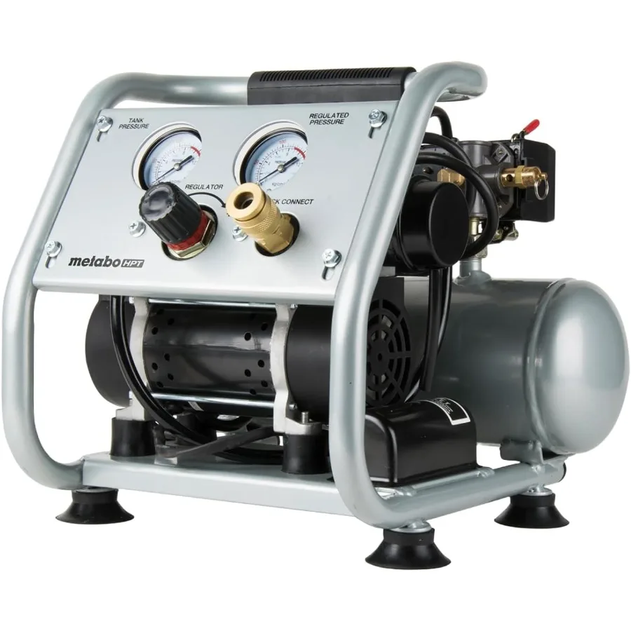 

Quiet Air Compressor Portable 1 Gallon OilFree Air Compressor with UltraQuiet Operation at 59 dB and Universal Quick Coupler fo