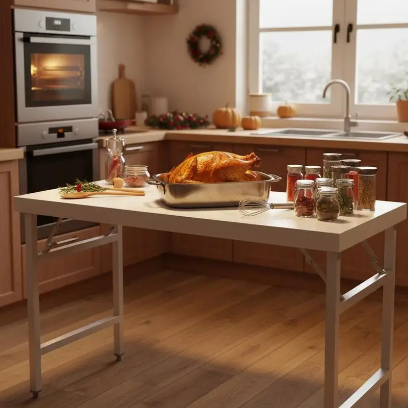Table de travail pliable de cuisine 120x60x80 cm Inox